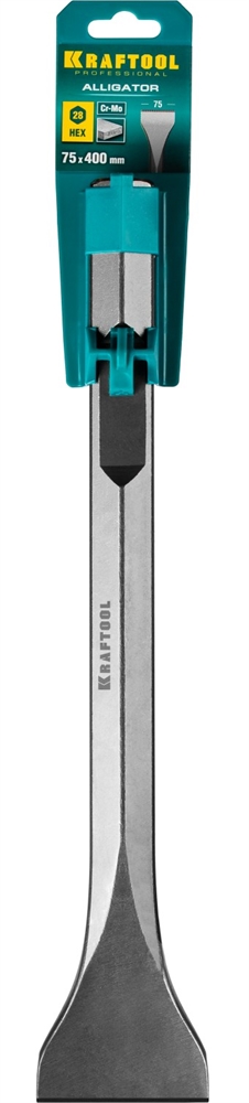 KRAFTOOL  Alligator, 75 x 400 мм, HEX 28, пикообразное зубило (29341-00-400) 29341-75-400
