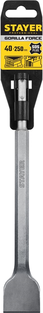 STAYER  Gorilla Force, 40 х 250 мм, SDS-Plus, плоское изогнутое зубило, Professional (29351-00-250) 29354-40-250_z02