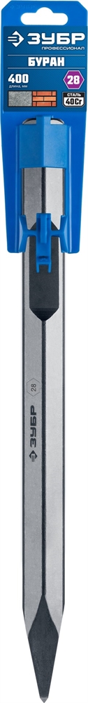 ЗУБР  Буран, 400 мм, HEX 28, пикообразное зубило  (29372-00-400) 29372-00-400