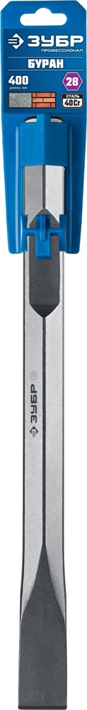 ЗУБР  Буран, 35 х 400 мм, HEX 28, плоское зубило (29372-35-400) 29372-35-400