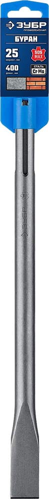 ЗУБР  Буран, 25 x 400 мм, SDS-max, плоское зубило, Профессионал (29382-25-400) 29382-25-400_z01
