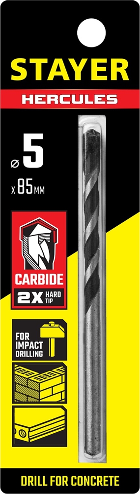 STAYER  Hercules, 5 x 85 мм, cверло по бетону, Professional (2915-085-05) 2915-085-05_z01