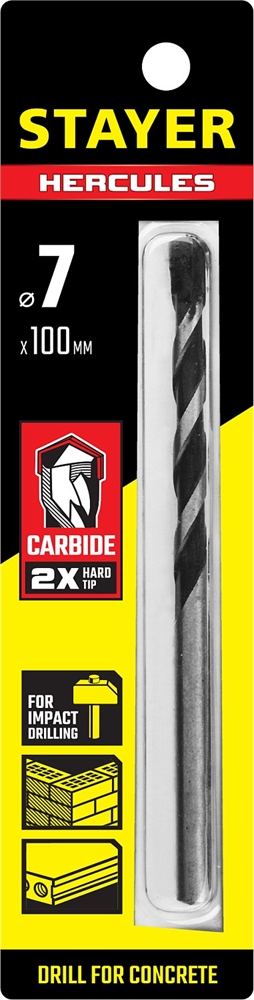 STAYER  Hercules, 7 x 100 мм, cверло по бетону, Professional (2915-100-07) 2915-100-07_z01