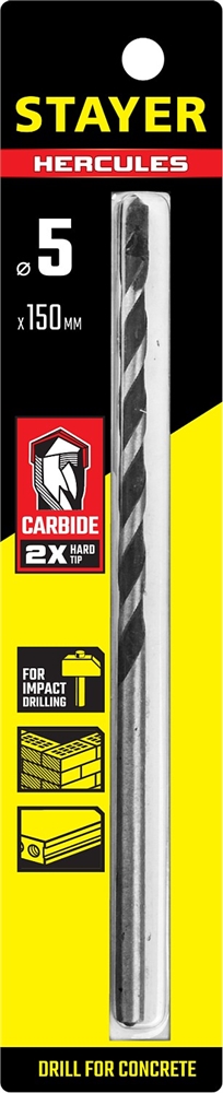 STAYER  Hercules, 5 x 150 мм, cверло по бетону, Professional (2915-150-05) 2915-150-05_z01
