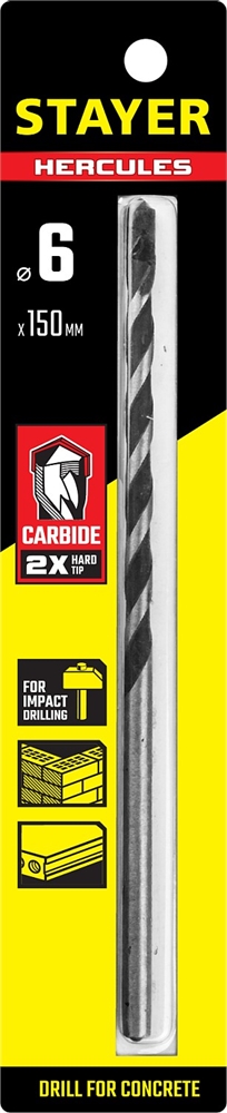 STAYER  Hercules, 6 x 150 мм, cверло по бетону, Professional (2915-150-06) 2915-150-06_z01