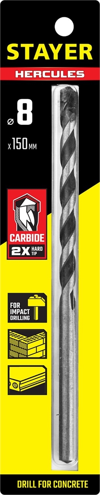 STAYER  Hercules, 8 x 150 мм, cверло по бетону, Professional (2915-150-08) 2915-150-08_z01