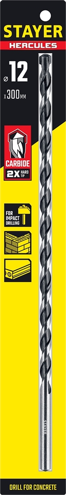 STAYER  Hercules, 12 x 300 мм, cверло по бетону, Professional (2915-300-12) 2915-300-12_z01