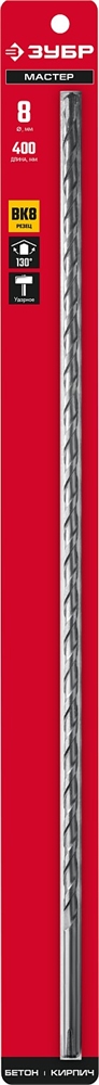 ЗУБР  8 x 400 мм, сверло по бетону (2922-400-08) 2922-400-08