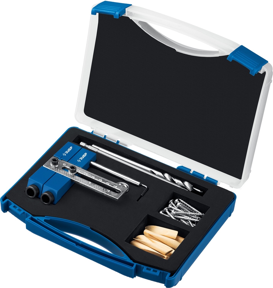 ЗУБР  два отверстия, регулируемый кондуктор для глухих отверстий, Профессионал (30081) 30081