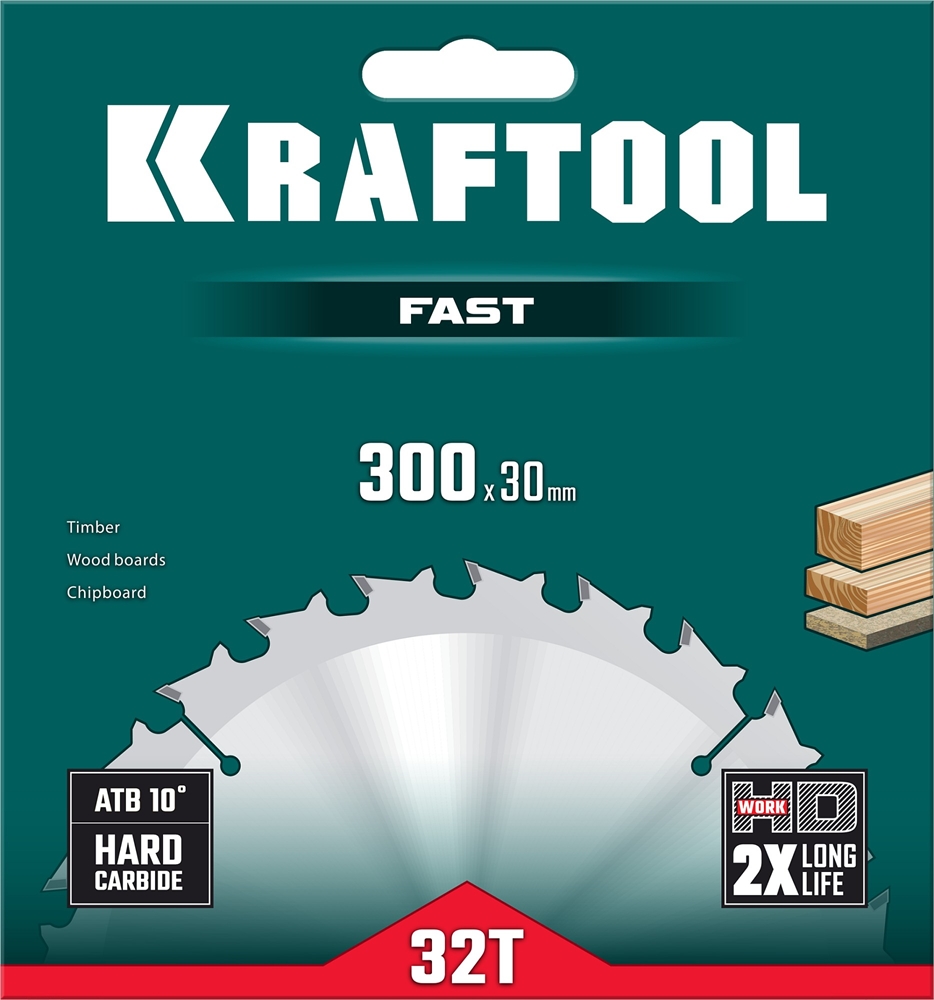 KRAFTOOL  Fast, 300 х 30 мм, 32Т, пильный диск по дереву (36950-300-30) 36950-300-30
