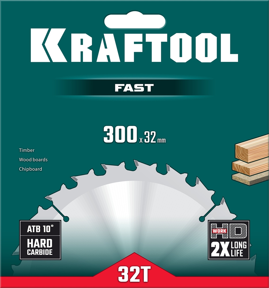 KRAFTOOL  Fast, 300 х 32 мм, 32Т, пильный диск по дереву (36950-300-32) 36950-300-32