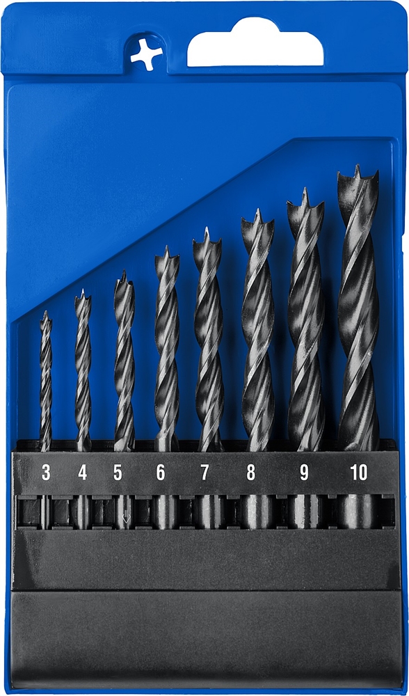 ЗУБР  8 шт: (3-4-5-6-7-8-9-10 мм), М-образная заточка, набор спиральных сверл по дереву, Профессионал (29421-H8) 29421-H8_z01