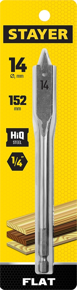 STAYER  Flat, 14 x 152 мм, перовое, cверло по дереву (2950-14) 2950-14_z01