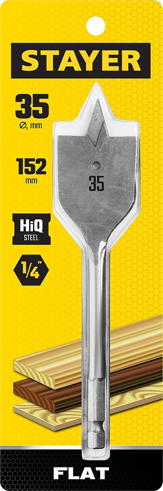 STAYER  Flat, 35 x 152 мм, перовое, cверло по дереву (2950-35) 2950-35_z01