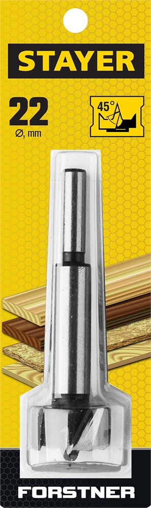STAYER  Forstner, 22 мм, ДСП, cверло форстнера по дереву (29985-22) 29985-22_z01