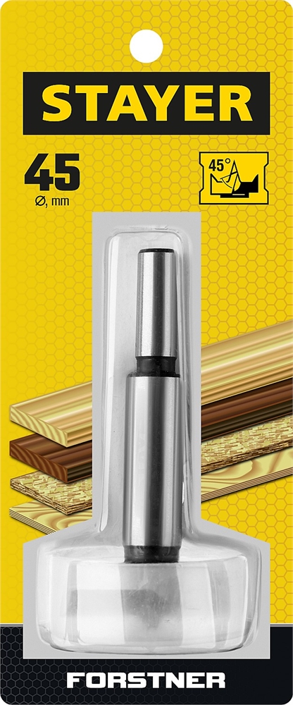 STAYER  Forstner, 45 мм, ДСП, cверло форстнера по дереву (29985-45) 29985-45_z01