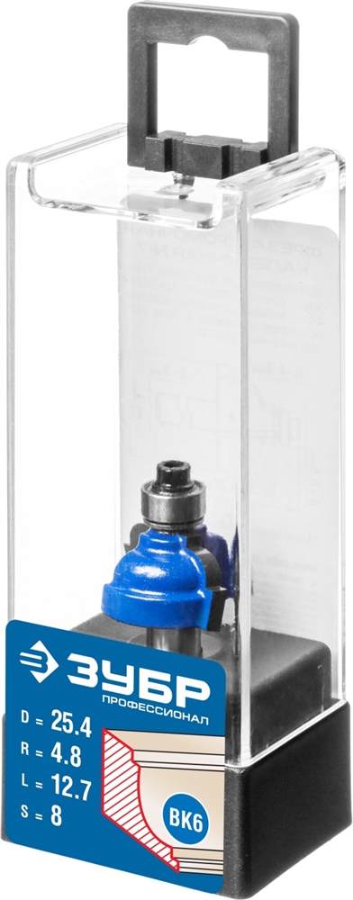 ЗУБР  25.4 x 13 мм, радиус 4.8 мм, фреза кромочная калевочная №7, Профессионал (28709-25.4) 28709-25.4