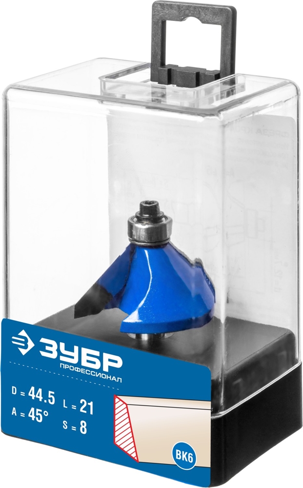 ЗУБР  44.5 x 23 мм, фреза кромочная калевочная (фасочная) №9, Профессионал (28711-44.5) 28711-44.5