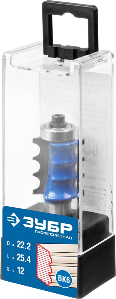 ЗУБР  22.2 x 26 мм, радиус 3 мм, фреза кромочная фигурная №1, Профессионал (28712-22.2) 28712-22.2