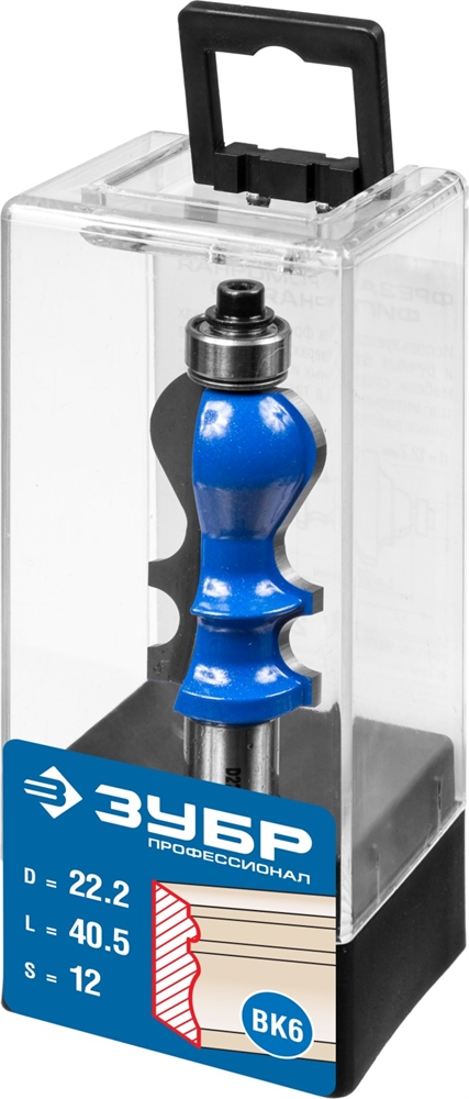 ЗУБР  22.2 x 41 мм, хвостовик 12 мм, фреза кромочная фигурная №2, Профессионал (28713-22.2) 28713-22.2