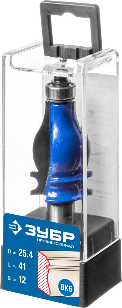 ЗУБР  25.4 x 41 мм, хвостовик 12 мм, фреза кромочная фигурная №5, Профессионал (28716-25.4) 28716-25.4