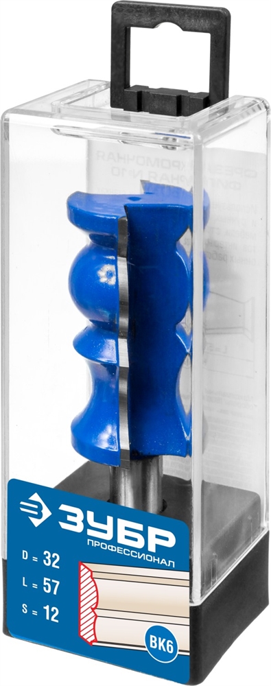 ЗУБР  32 x 57 мм, хвостовик 12 мм, фреза кромочная фигурная №8, Профессионал (28719-32) 28719-32