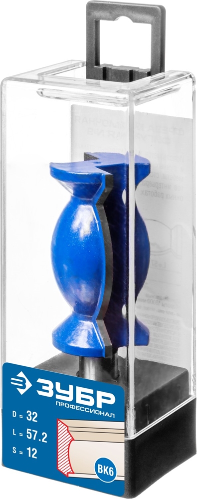 ЗУБР  32 x 57 мм, хвостовик 12 мм, фреза кромочная фигурная №9, Профессионал (28720-32) 28720-32
