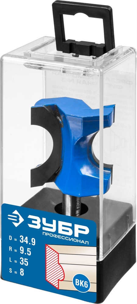ЗУБР  34.9 x 35 мм, радиус 9.5 мм, фреза полустержневая, Профессионал (28723-34.9) 28723-34.9