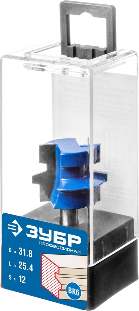ЗУБР  31.8 x 26 мм, хвостовик 12 мм, фреза комбинированная универсальная, Профессионал (28729-31.8) 28729-31.8