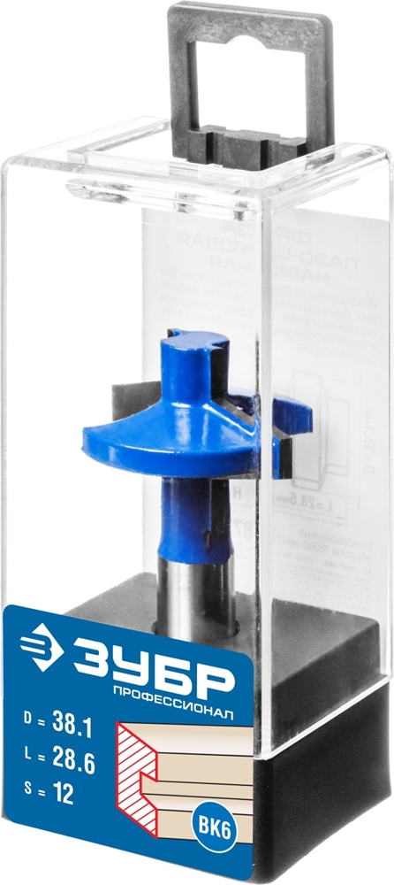 ЗУБР  38.1 x 28.6 мм, хвостовик 12 мм, фреза пазо-шиповая наборная, Профессионал (28731-38.1-1) 28731-38.1-1