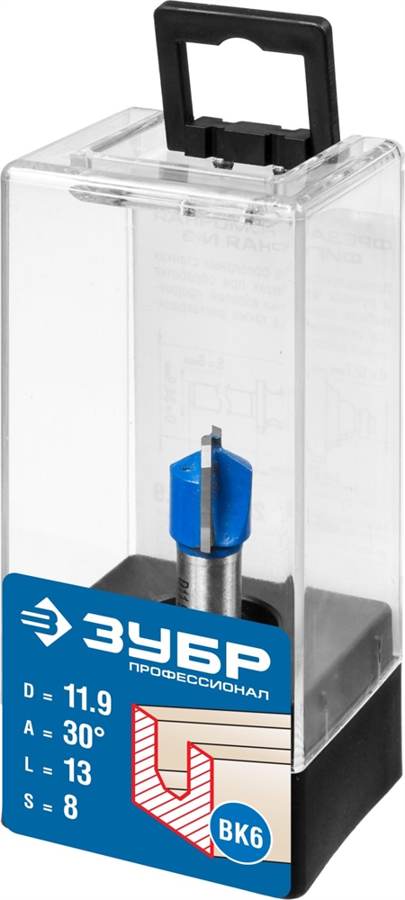 ЗУБР  11.9 x 13 мм, фреза пазовая фасонная №3, Профессионал (28742-11.9-30) 28742-11.9-30
