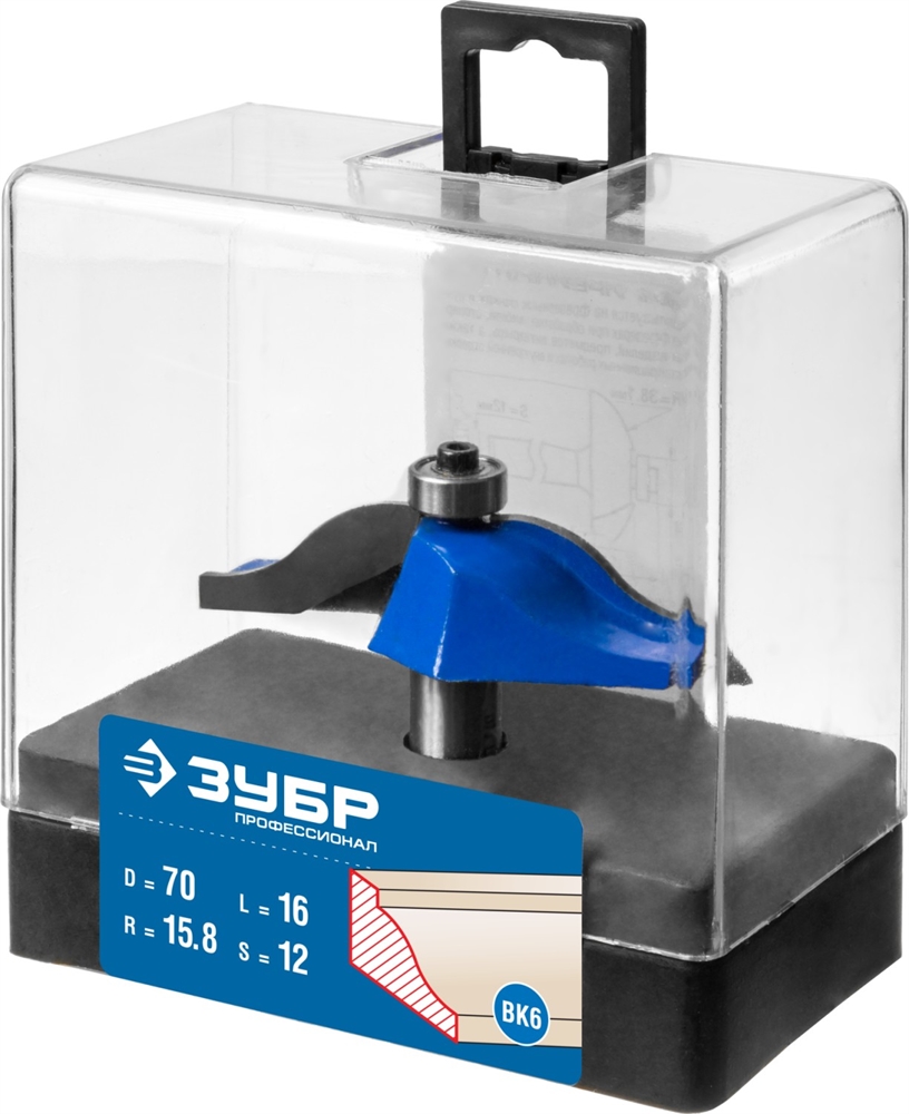 ЗУБР  70 x 16 мм, радиус 15.8 мм, фреза фигирейная №1, Профессионал (28760-70) 28760-70
