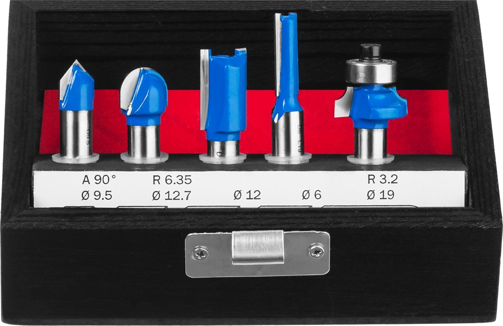 ЗУБР  5 шт, набор профильных фрез по дереву, Профессионал (28795-H5) 28795-H5