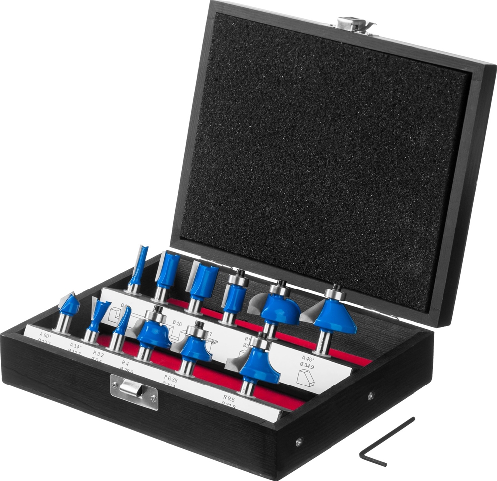 ЗУБР  12 шт, набор профильных фрез по дереву, Профессионал (28796-H12) 28796-H12