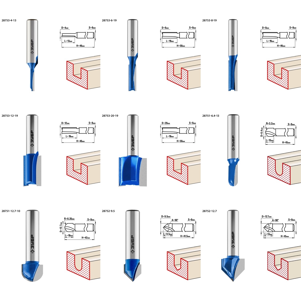 ЗУБР  26 шт, набор профильных фрез по дереву, Профессионал (28796-H26) 28796-H26