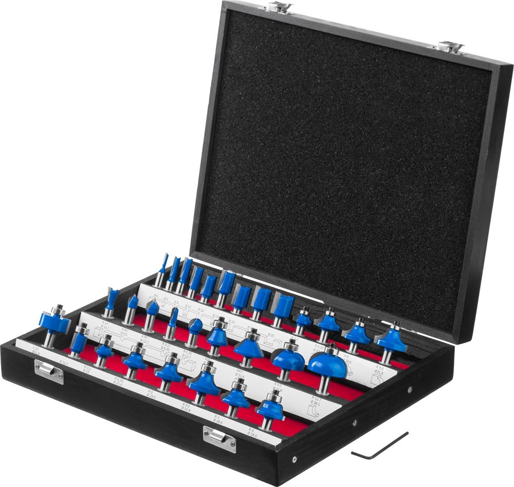 ЗУБР  30 шт, набор профильных фрез по дереву, Профессионал (28796-H30) 28796-H30