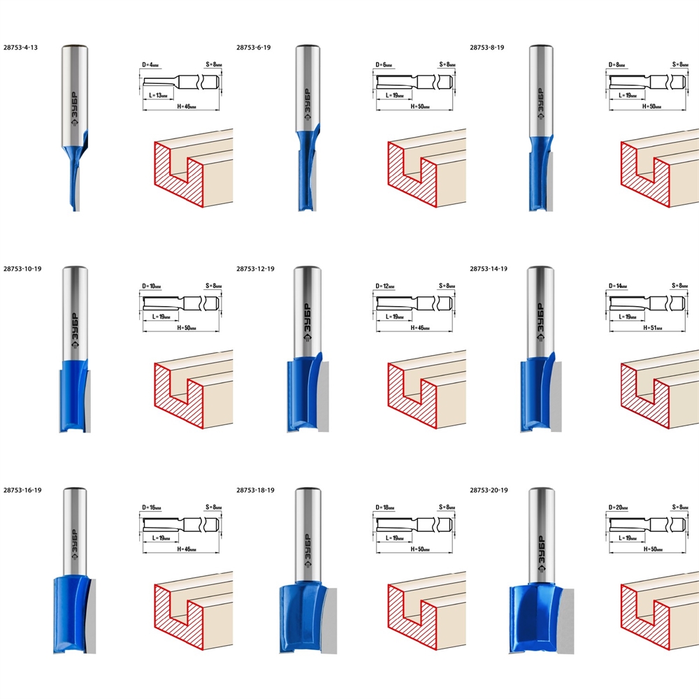 ЗУБР  30 шт, набор профильных фрез по дереву, Профессионал (28796-H30) 28796-H30
