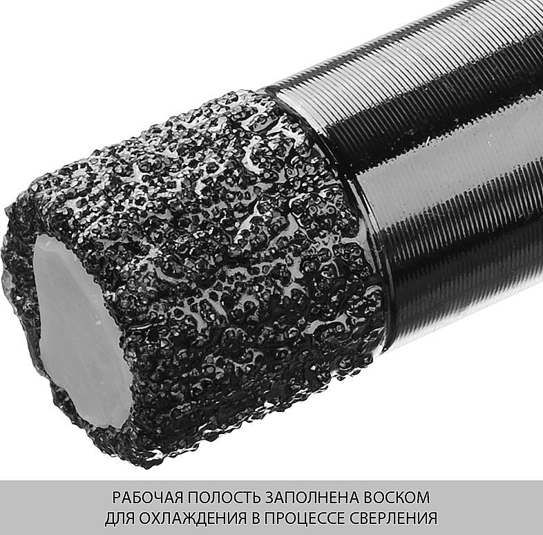 ЗУБР  АВК, d 10 мм, (М14, 15 мм кромка), вакуумная алмазная коронка, Профессионал (29865-010-M14) 29865-10-M14