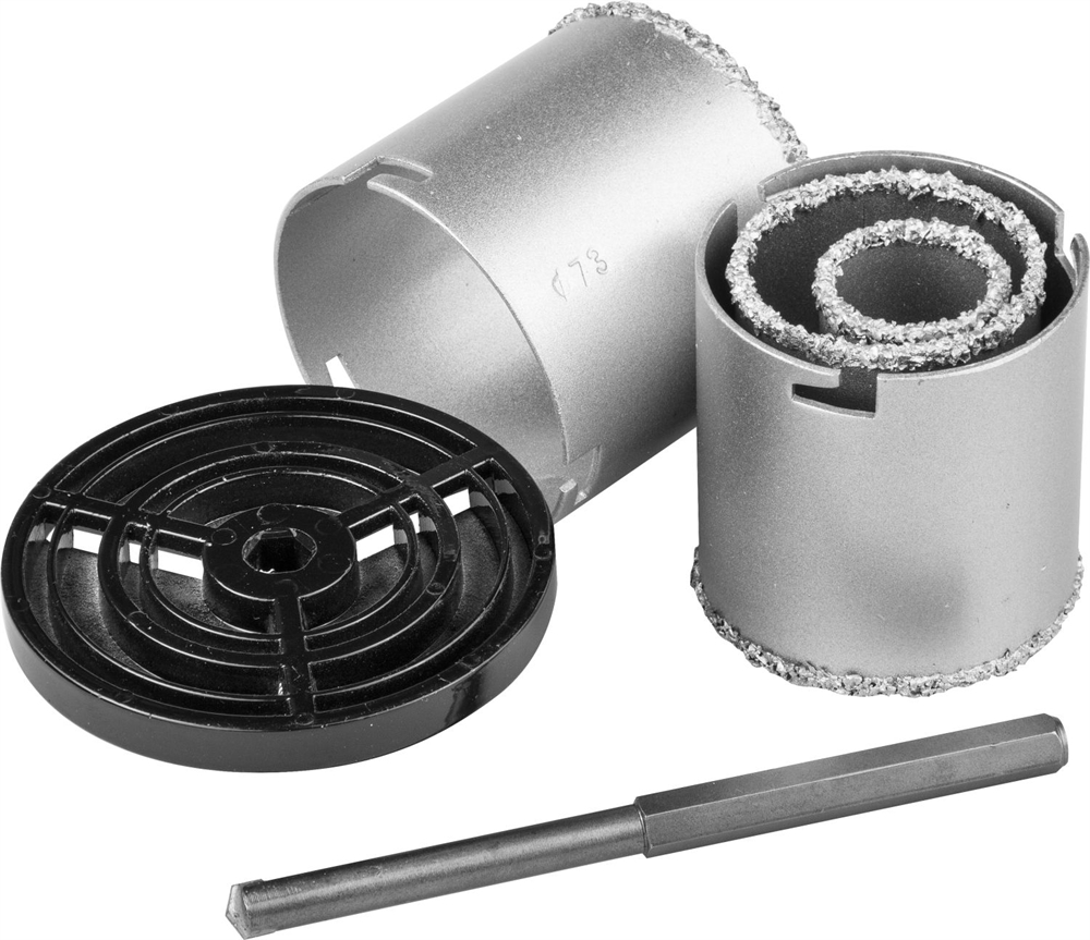 KRAFTOOL  4 шт, d 33, 53, 67, 73 мм, L 55 мм, карбид-вольфрамовая крошка, набор кольцевых коронок (3340) 3340_z01