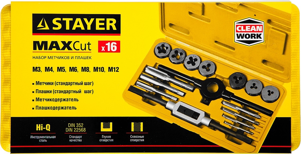 STAYER  MaXCut, 16 предмета, набор метчиков и плашек (28010-H16) 28010-H16_z01