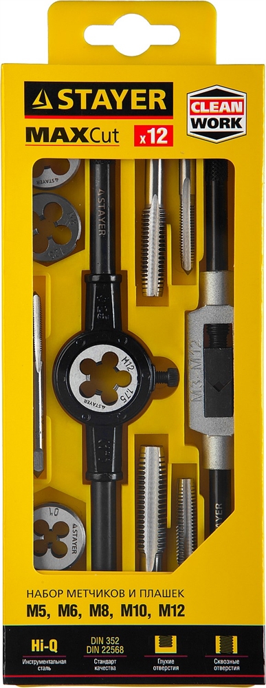 STAYER  MaXCut, 12 предмета, набор  метчиков и плашек (28012-H12) 28012-H12_z01