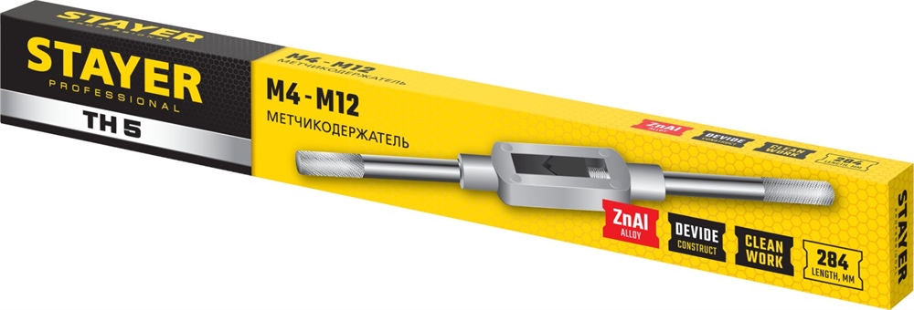 STAYER  TH5, для М4-М12, L 235 мм, метчикодержатель, Professional (28035-5) 28035-5_z01
