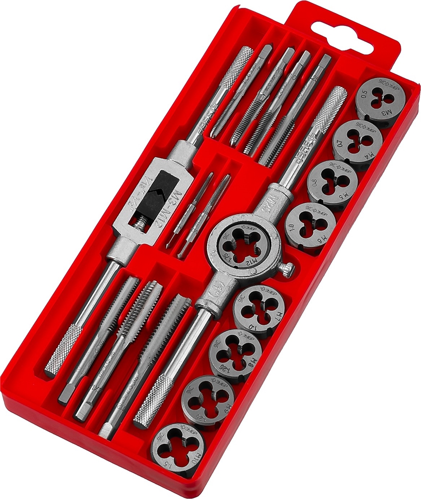 ЗУБР  20 предм., сталь 9ХС, набор метчиков и плашек в пластиковом боксе (2810-H20) 2810-H20_z01
