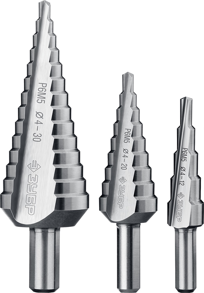 ЗУБР  4-30 мм, 3 шт, сталь Р6М5, набор ступенчатых сверл, Профессионал (29670-4-30-H3) 29670-4-30-H3_z01