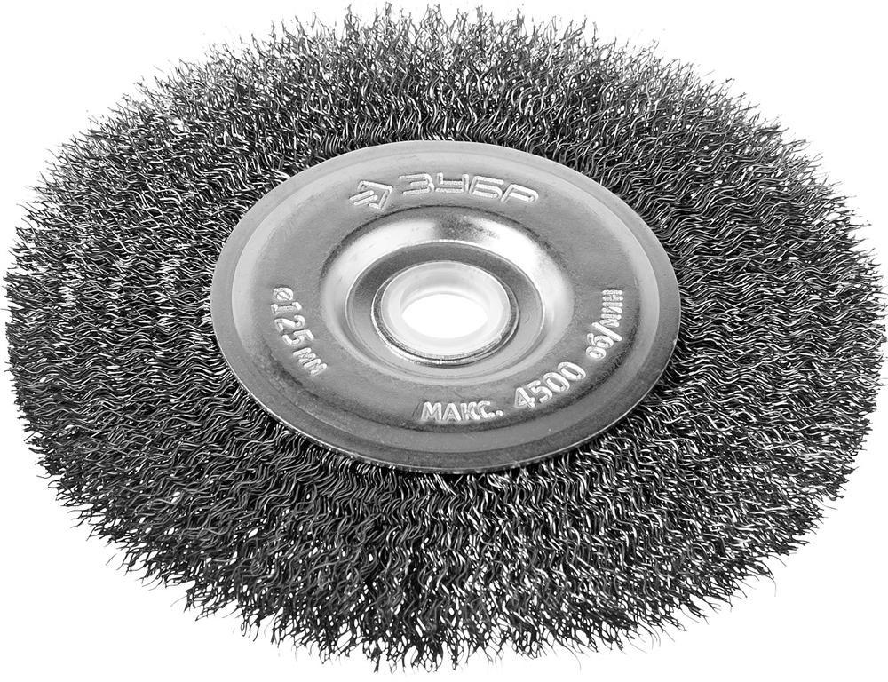 ЗУБР  125 мм, витая, стальная проволока 0.3 мм, щетка дисковая для УШМ, Профессионал (35185-125) 35185-125_z02