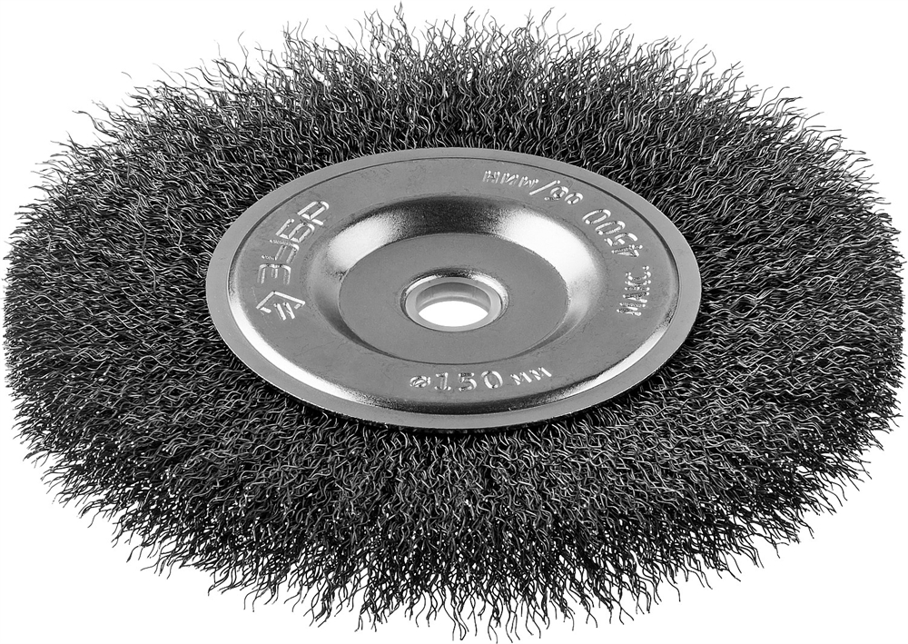 ЗУБР  150 х 12.7 мм, витая, стальная проволока 0.3 мм, щетка дисковая для УШМ, Профессионал (35185-150) 35185-150_z02