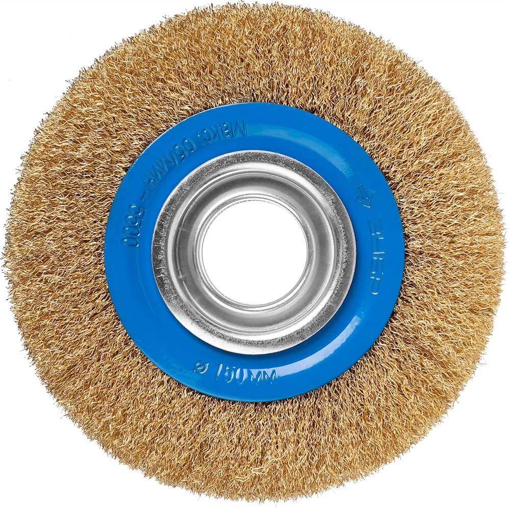 ЗУБР  150 мм, витая стальная латунированная проволока 0.3 мм, щетка дисковая для УШМ, Профессионал (35186-150) 35186-150_z01