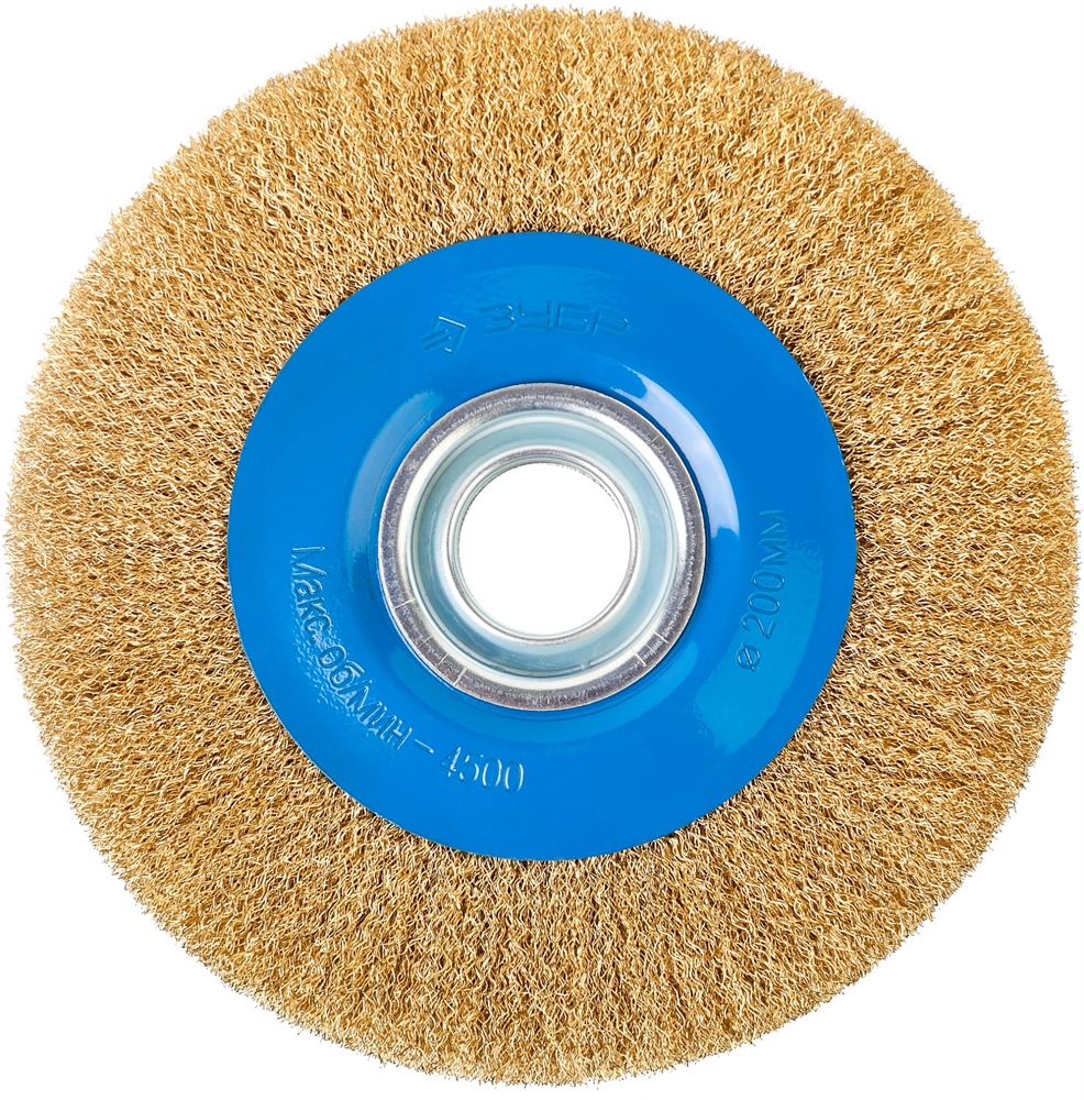 ЗУБР  200 мм, витая стальная латунированная проволока 0.3 мм, щетка дисковая для УШМ, Профессионал (35186-200) 35186-200_z01