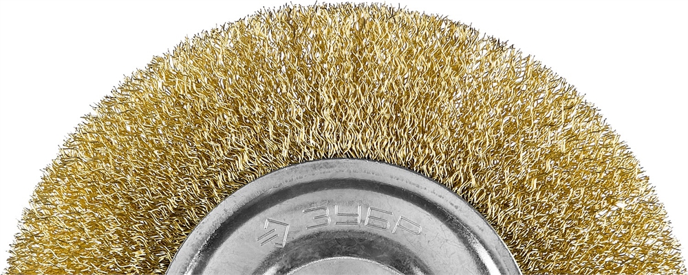 ЗУБР  150 мм, витая латунированная, стальная проволока 0.3. щетка дисковая для УШМ, Профессионал (35187-150) 35187-150_z01