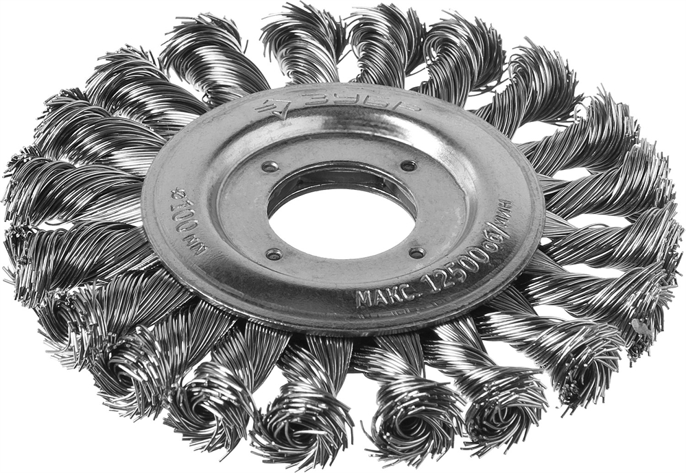 ЗУБР  100 мм, стальная проволоки 0.5 мм, щетка дисковая для УШМ, Профессионал (35190-100) 35190-100_z02